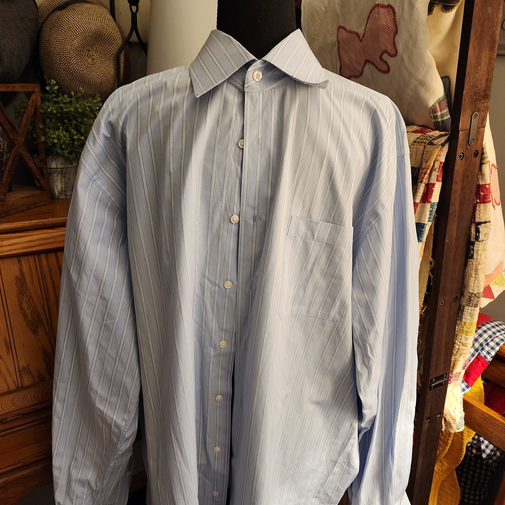 Nordstrom Light Blue Pinstripe Dress Shirt